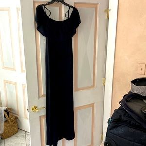 Lemon tart Georgetta off the shoulder knit maxi dress black size small